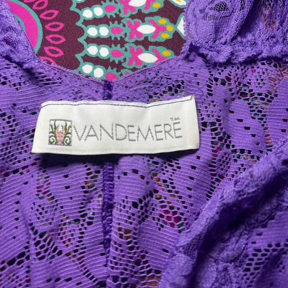 Vintage 80s/90s Vandemere Purple Lace Lingerie Dress – Made in USA Size Large - Picture 5 of 7